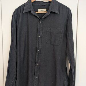 Buck Mason Men's Button up Shirt in Charcoal Size M